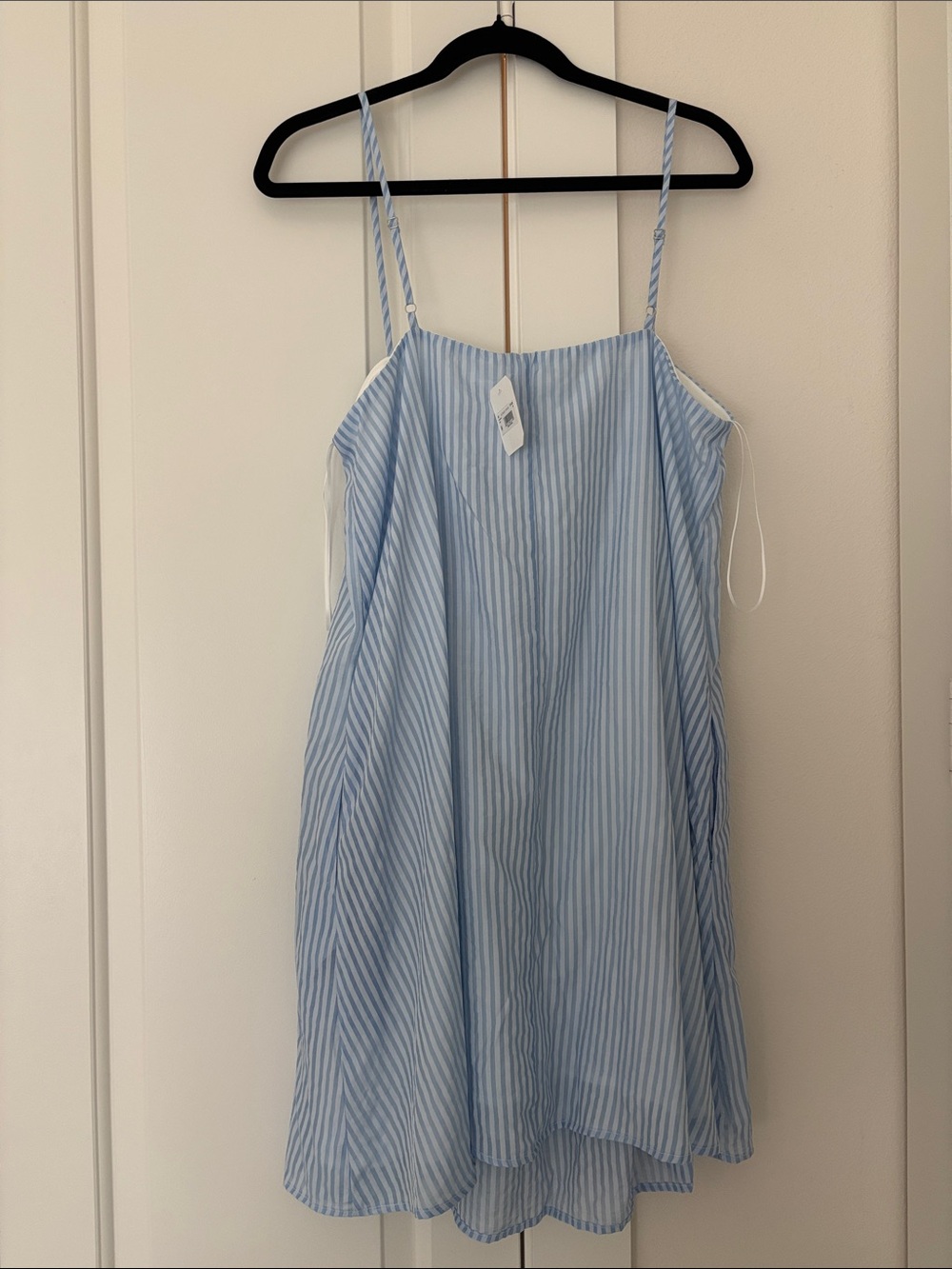 Altar'd State Blue and White Striped Spaghetti Strap Dress